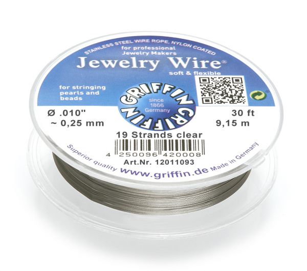 Jewelry Wire 19 strands clear, Wire for Jewelry Making, Bead Stringing  Material